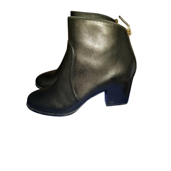 Stuart Weitzman Black Leather Boots ROMITA  Ankle Boots NEW  Size 9 - Picture 2 of 7